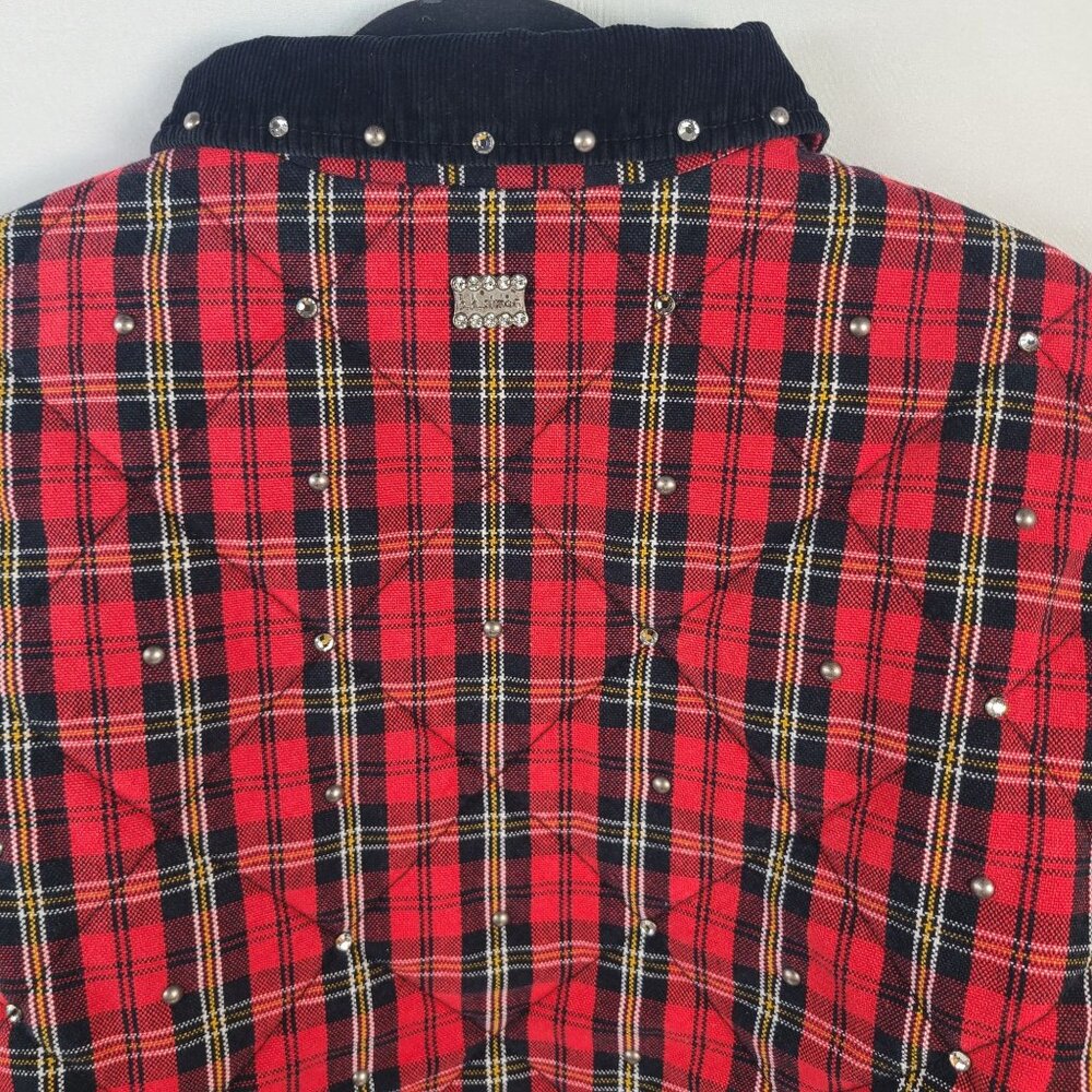 NWT Supreme x B.B. Simon Quilted Red Plaid Work Jacket w/ Studded Collar Sz L - Picture 16 of 16